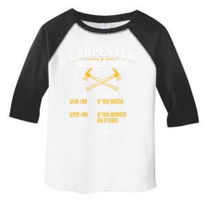 Carpenter Hourly Rate I Woodworking Carpenter Woodworker Gift Toddler Fine Jersey T-Shirt