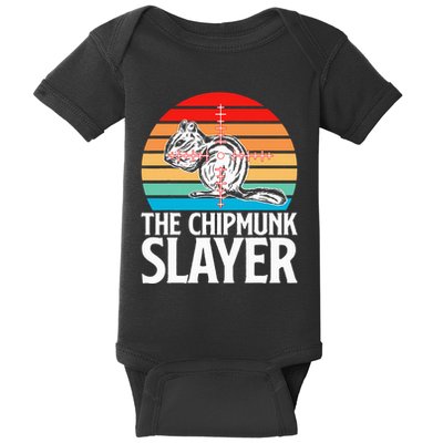 Chipmunk Hunting Retro Vintage The Chipmunk Baby Bodysuit