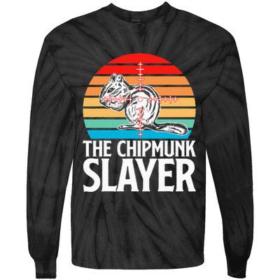 Chipmunk Hunting Retro Vintage The Chipmunk Tie-Dye Long Sleeve Shirt
