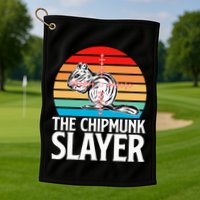 Chipmunk Hunting Retro Vintage The Chipmunk Golf Towel