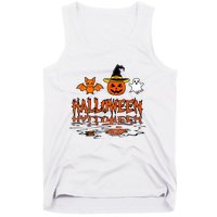 Cute Halloween Reflections Pumpkin Bat And Ghost Design Tank Top