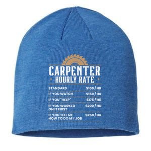 Carpenter Hourly Rate Woodworking Wookdworker Carpentry Cool Gift Sustainable Beanie