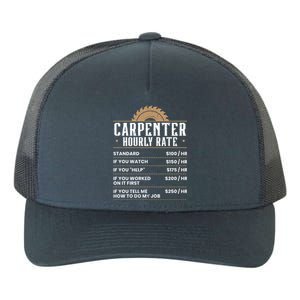 Carpenter Hourly Rate Woodworking Wookdworker Carpentry Cool Gift Yupoong Adult 5-Panel Trucker Hat