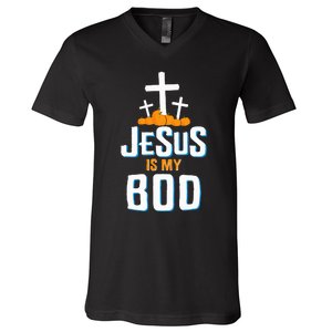 Christian Halloween Religious Jesus Is My Boo V-Neck T-Shirt