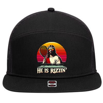 Christian Has Rizzin Easter Table Tennis 7 Panel Mesh Trucker Snapback Hat