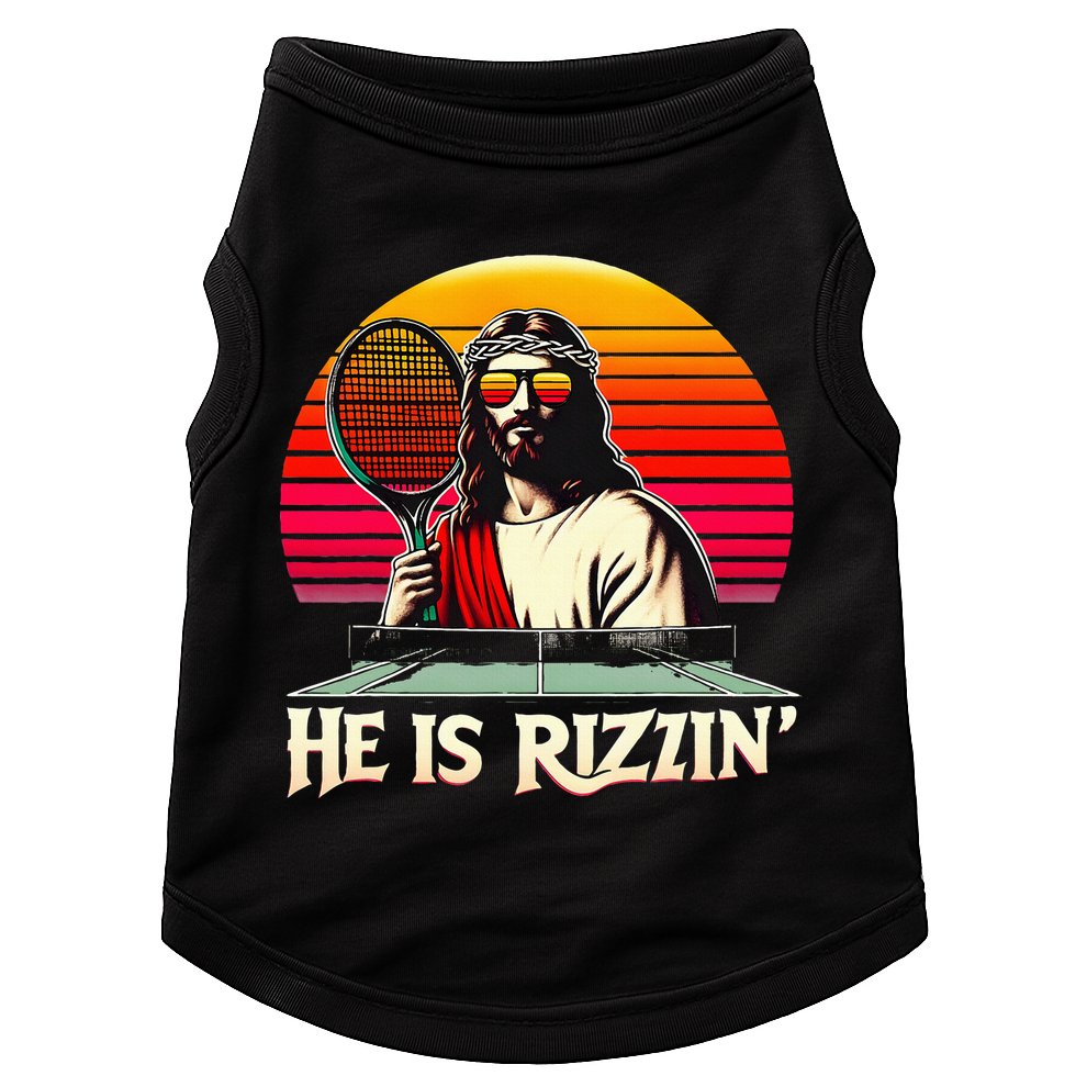 Christian Has Rizzin Easter Table Tennis Doggie Tank