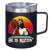 Christian Has Rizzin Easter Table Tennis 12oz Stainless Steel Coffee Mug