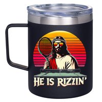 Christian Has Rizzin Easter Table Tennis 12oz Stainless Steel Coffee Mug