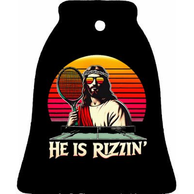 Christian Has Rizzin Easter Table Tennis Ceramic Bell Ornament