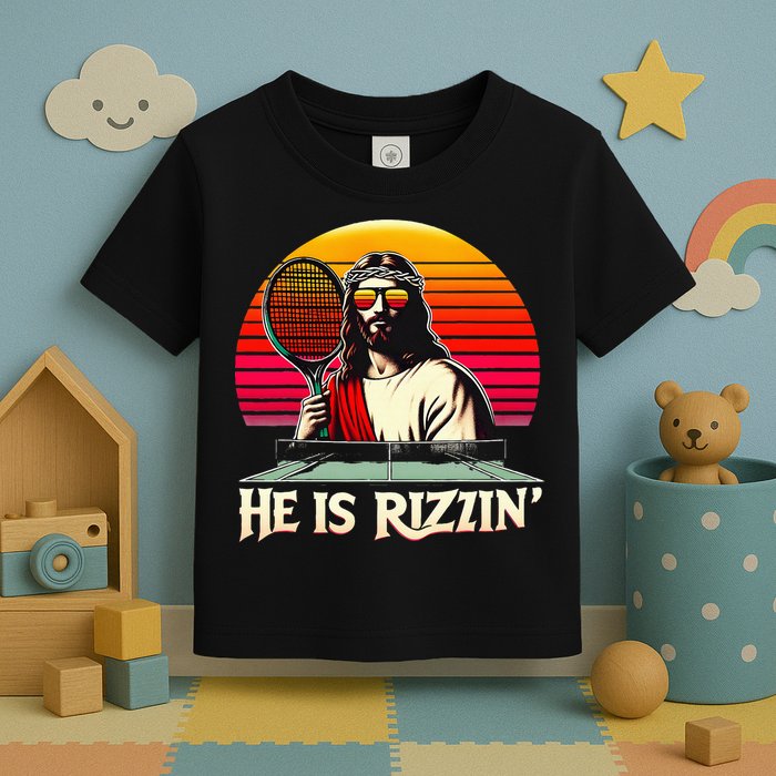 Christian Has Rizzin Easter Table Tennis Toddler T-Shirt