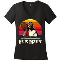 Christian Has Rizzin Easter Table Tennis Women's V-Neck T-Shirt