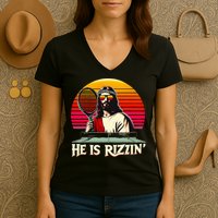 Christian Has Rizzin Easter Table Tennis Women's V-Neck T-Shirt