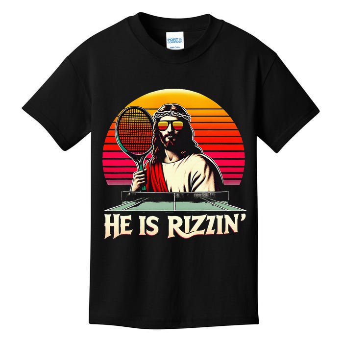 Christian Has Rizzin Easter Table Tennis Kids T-Shirt