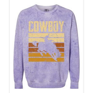 Cow Horse Riding Rodeo Lover Gift Colorblast Crewneck Sweatshirt