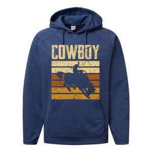 Cow Horse Riding Rodeo Lover Gift Performance Fleece Hoodie