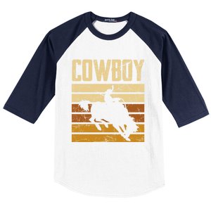 Cow Horse Riding Rodeo Lover Gift Baseball Sleeve Shirt