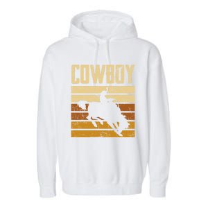 Cow Horse Riding Rodeo Lover Gift Garment-Dyed Fleece Hoodie