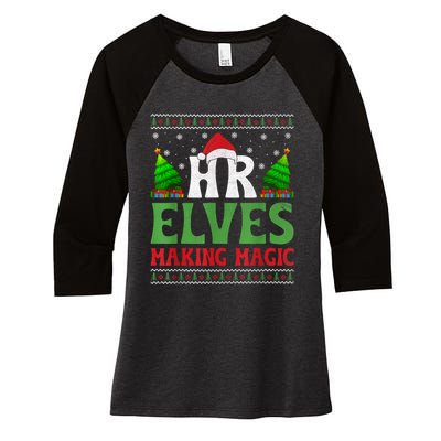 Christmas Human Resources Hr Manager Office Department Women's Tri-Blend 3/4-Sleeve Raglan Shirt