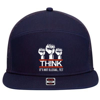 Civil Human Rights Justice Think,Civil Human Rights Justice Think 7 Panel Mesh Trucker Snapback Hat