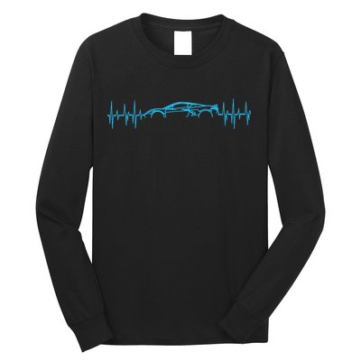 C8 Heartbeat Rapid Blue Supercar Sports Car Heartbeat Line Long Sleeve Shirt