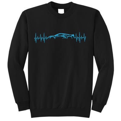 C8 Heartbeat Rapid Blue Supercar Sports Car Heartbeat Line Sweatshirt