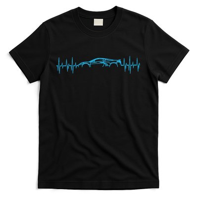 C8 Heartbeat Rapid Blue Supercar Sports Car Heartbeat Line T-Shirt