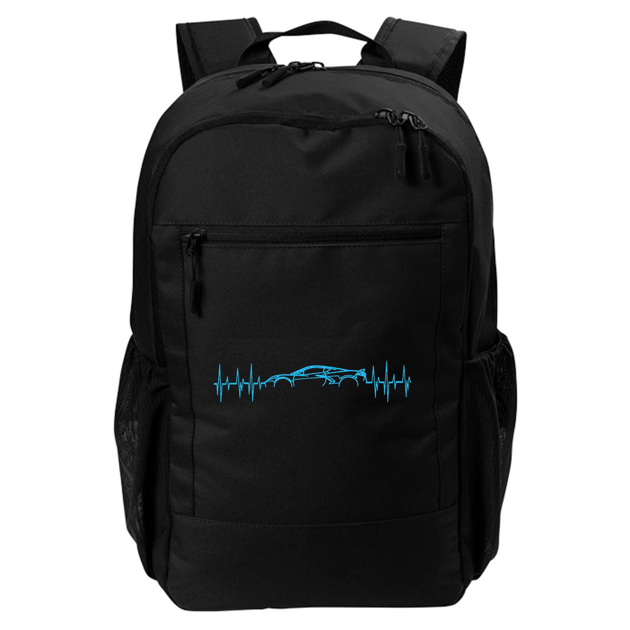 C8 Heartbeat Rapid Blue Supercar Sports Car Heartbeat Line Backpack