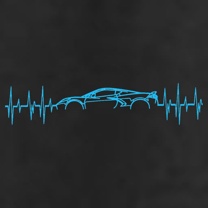 C8 Heartbeat Rapid Blue Supercar Sports Car Heartbeat Line 11oz C Handle Ceramic Mug