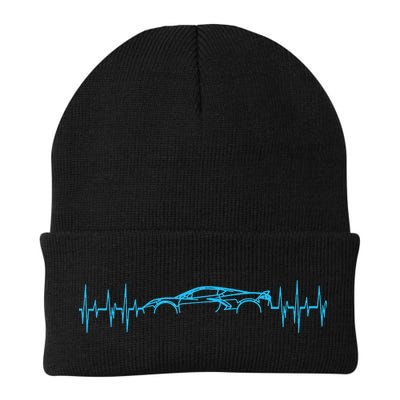 C8 Heartbeat Rapid Blue Supercar Sports Car Heartbeat Line Beanie