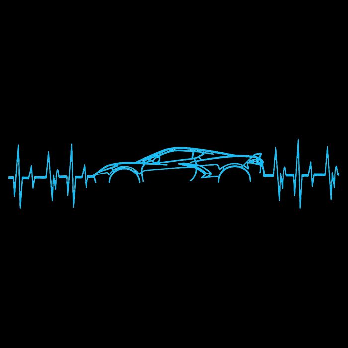 C8 Heartbeat Rapid Blue Supercar Sports Car Heartbeat Line Drawstring Bag