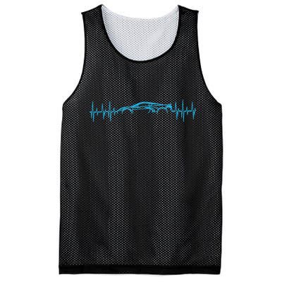 C8 Heartbeat Rapid Blue Supercar Sports Car Heartbeat Line Mesh Reversible Basketball Jersey Tank