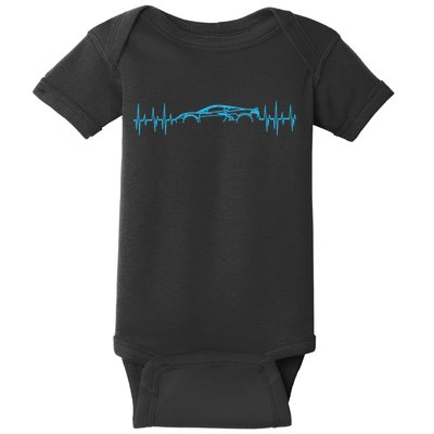 C8 Heartbeat Rapid Blue Supercar Sports Car Heartbeat Line Baby Bodysuit