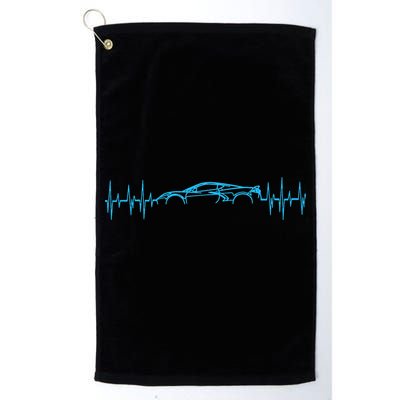 C8 Heartbeat Rapid Blue Supercar Sports Car Heartbeat Line Golf Towel