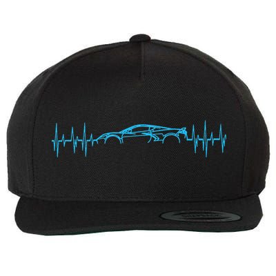 C8 Heartbeat Rapid Blue Supercar Sports Car Heartbeat Line Wool Snapback Cap