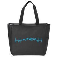 C8 Heartbeat Rapid Blue Supercar Sports Car Heartbeat Line Zip Tote Bag