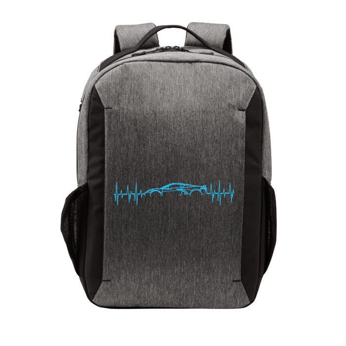 C8 Heartbeat Rapid Blue Supercar Sports Car Heartbeat Line Vector Backpack