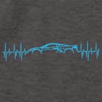C8 Heartbeat Rapid Blue Supercar Sports Car Heartbeat Line Vector Backpack