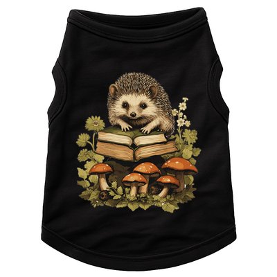 Cottagecore Hedgehog Reading Aesthetic Book Outfit Doggie Tank