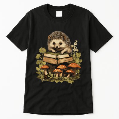 Cottagecore Hedgehog Reading Aesthetic Book Outfit Tall T-Shirt