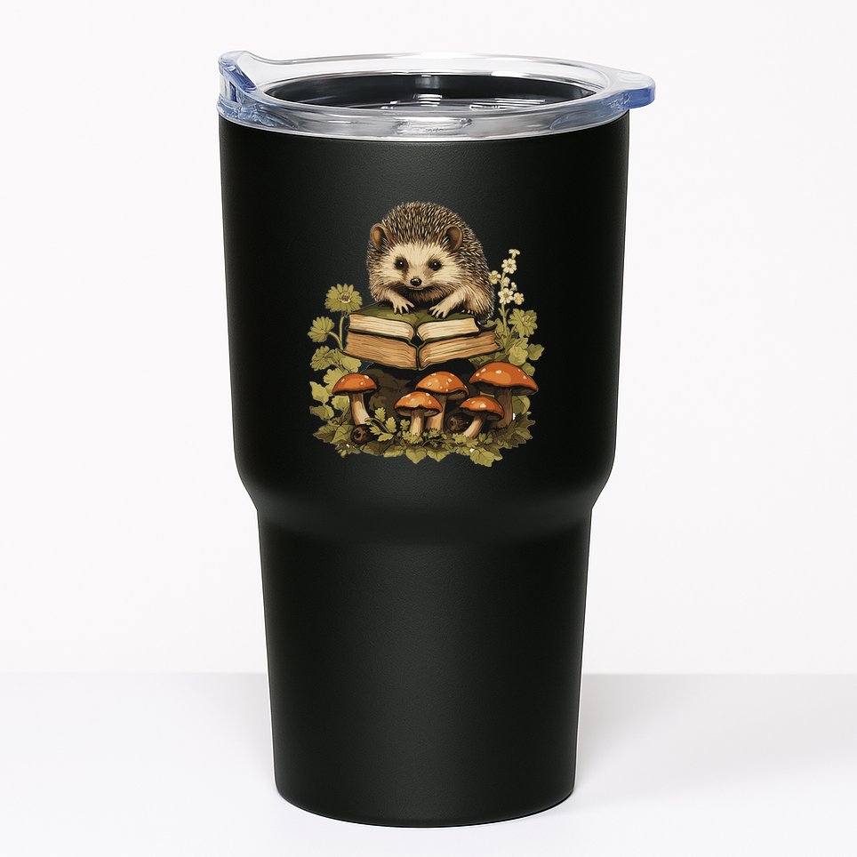 Cottagecore Hedgehog Reading Aesthetic Book Outfit Tumbler