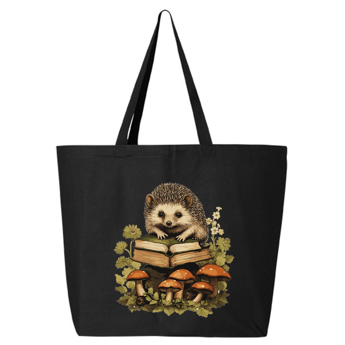 Cottagecore Hedgehog Reading Aesthetic Book Outfit 25L Jumbo Tote
