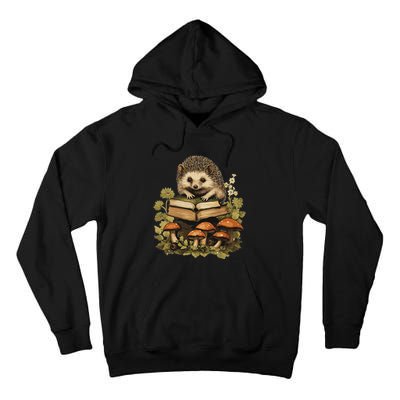 Cottagecore Hedgehog Reading Aesthetic Book Outfit Tall Hoodie