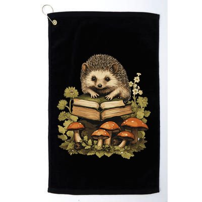 Cottagecore Hedgehog Reading Aesthetic Book Outfit Golf Towel