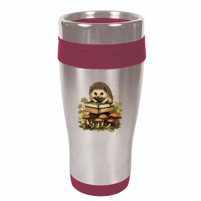 Cottagecore Hedgehog Reading Aesthetic Book Outfit 16oz Travel Tumbler