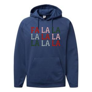 Christmas Holiday Red & Green Fa La La La La Performance Fleece Hoodie