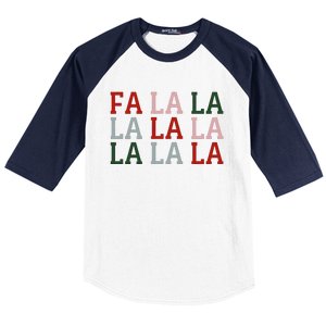 Christmas Holiday Red & Green Fa La La La La Baseball Sleeve Shirt