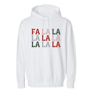 Christmas Holiday Red & Green Fa La La La La Garment-Dyed Fleece Hoodie