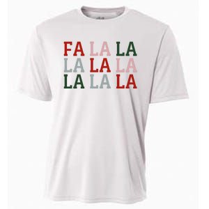 Christmas Holiday Red & Green Fa La La La La Cooling Performance Crew T-Shirt