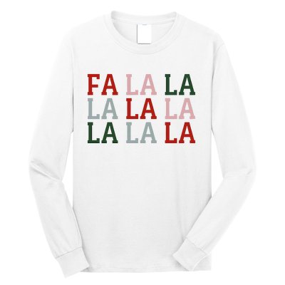 Christmas Holiday Red & Green Fa La La La La Long Sleeve Shirt