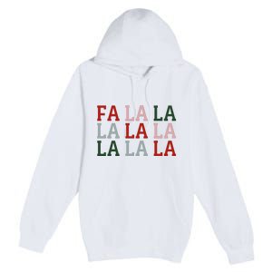 Christmas Holiday Red & Green Fa La La La La Premium Pullover Hoodie